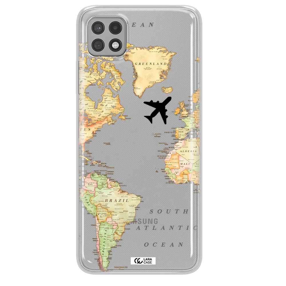 Travel Map Samsung A22 5g Clear TPU Case