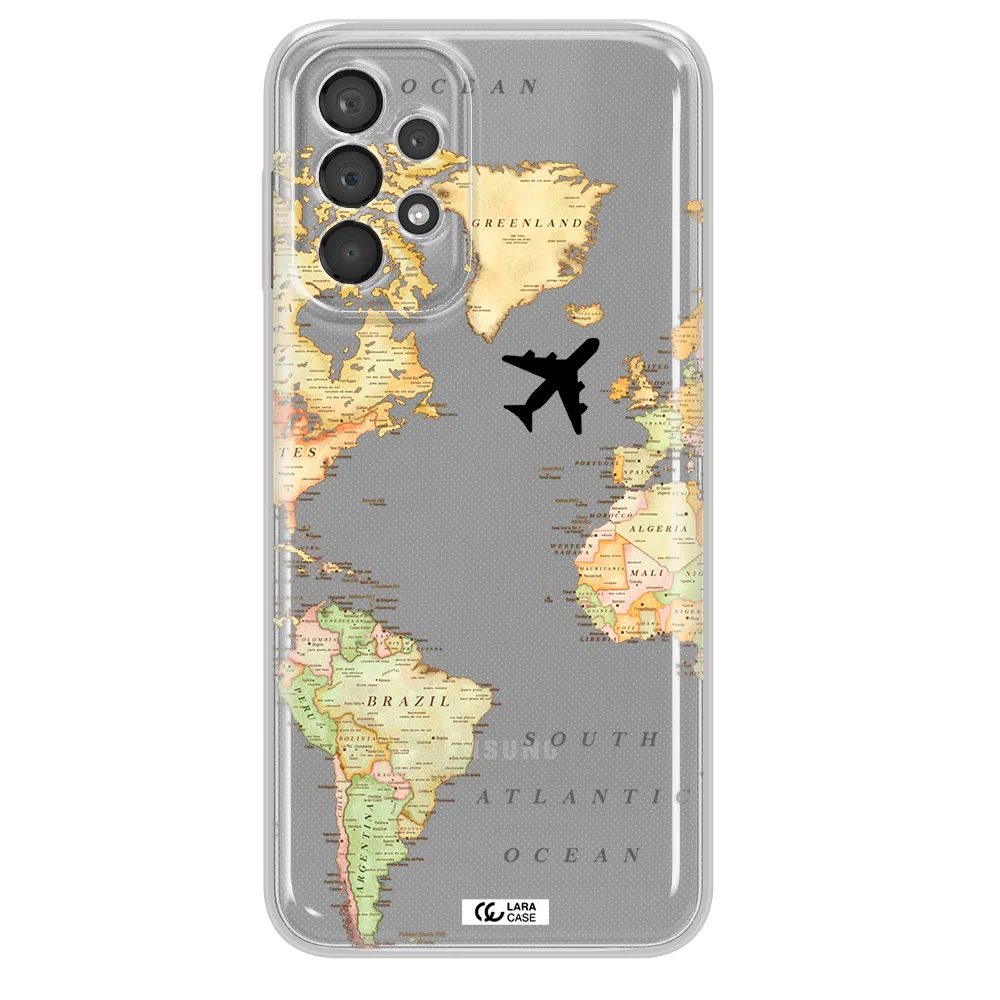 Travel Map Samsung A23 5G Clear Tpu Case