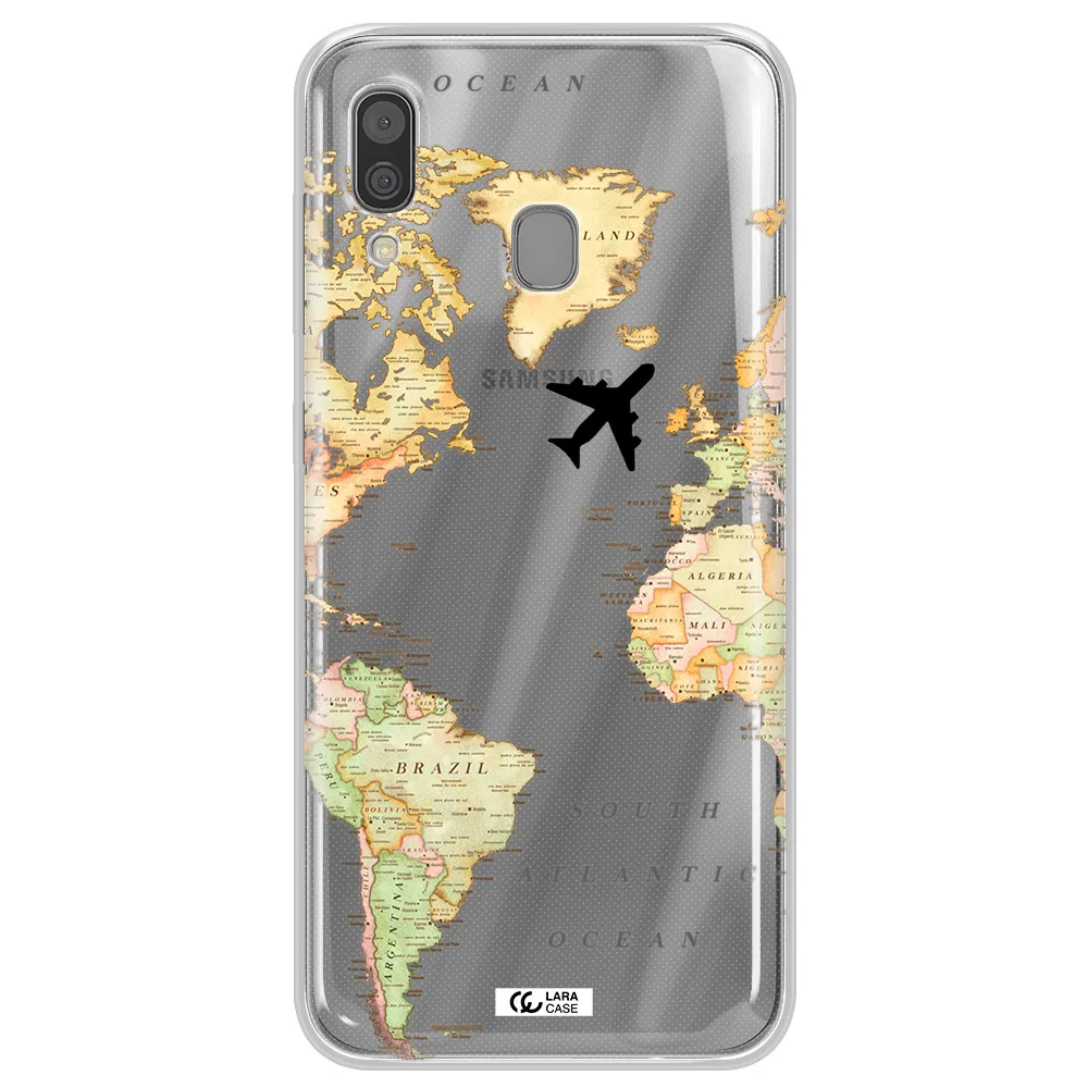 Travel Map Samsung A30 Clear TPU Case