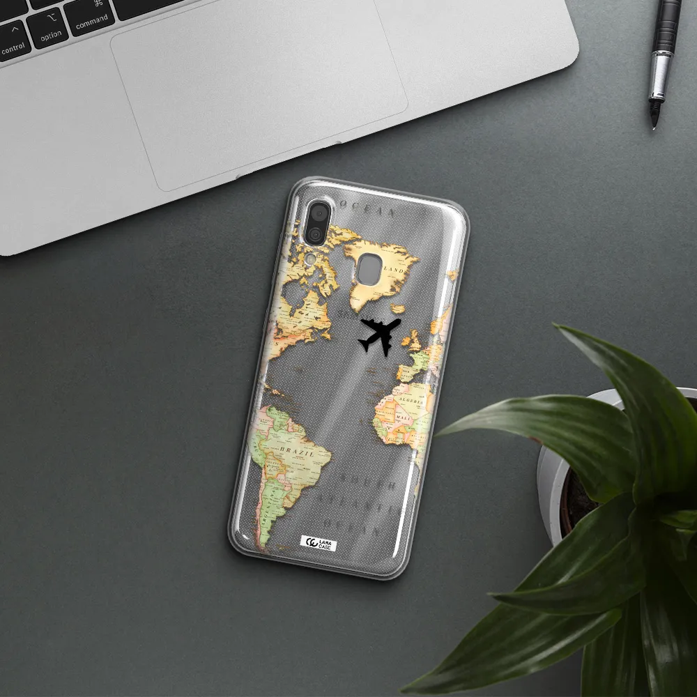 Travel Map Samsung A30 Clear TPU Case