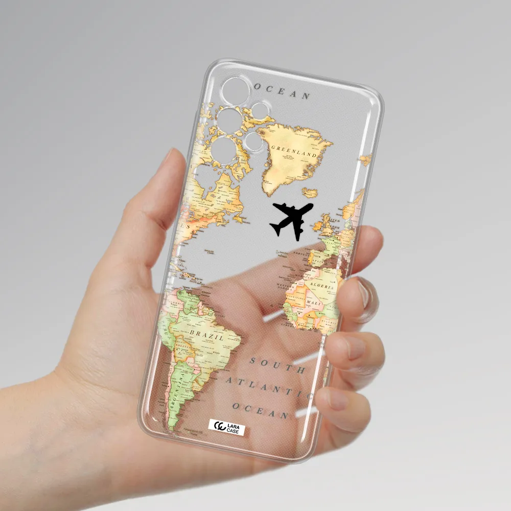 Travel Map Samsung A32 4G Clear Tpu Case