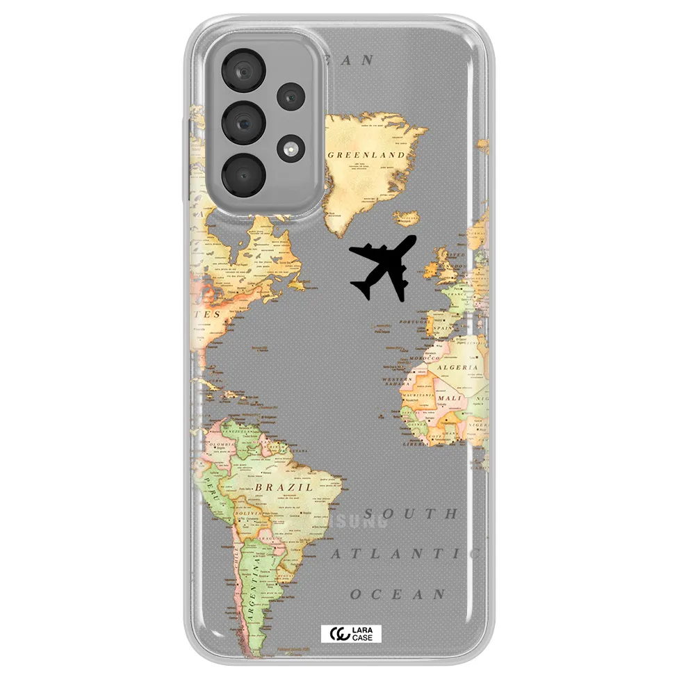 Travel Map Samsung A33 Clear TPU Case