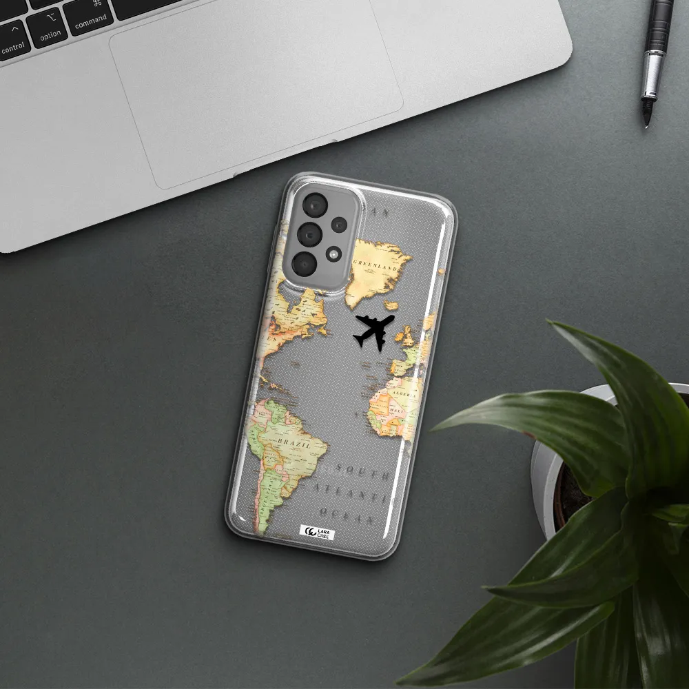 Travel Map Samsung A33 Clear TPU Case