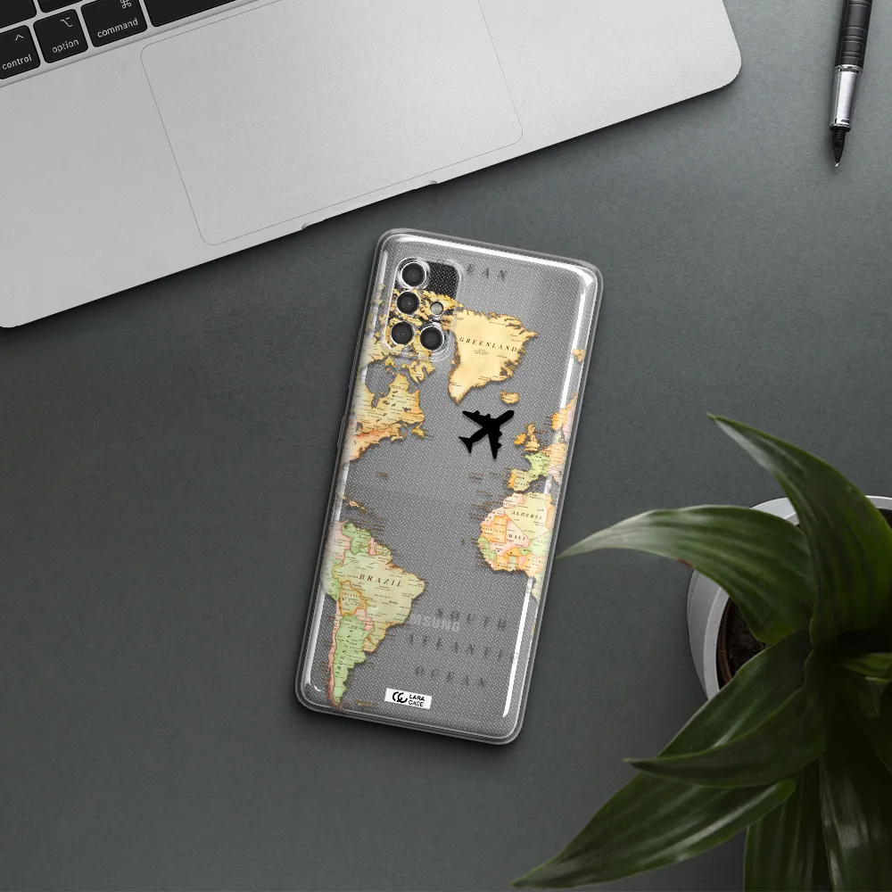 Travel Map Samsung A40S Clear Tpu Case