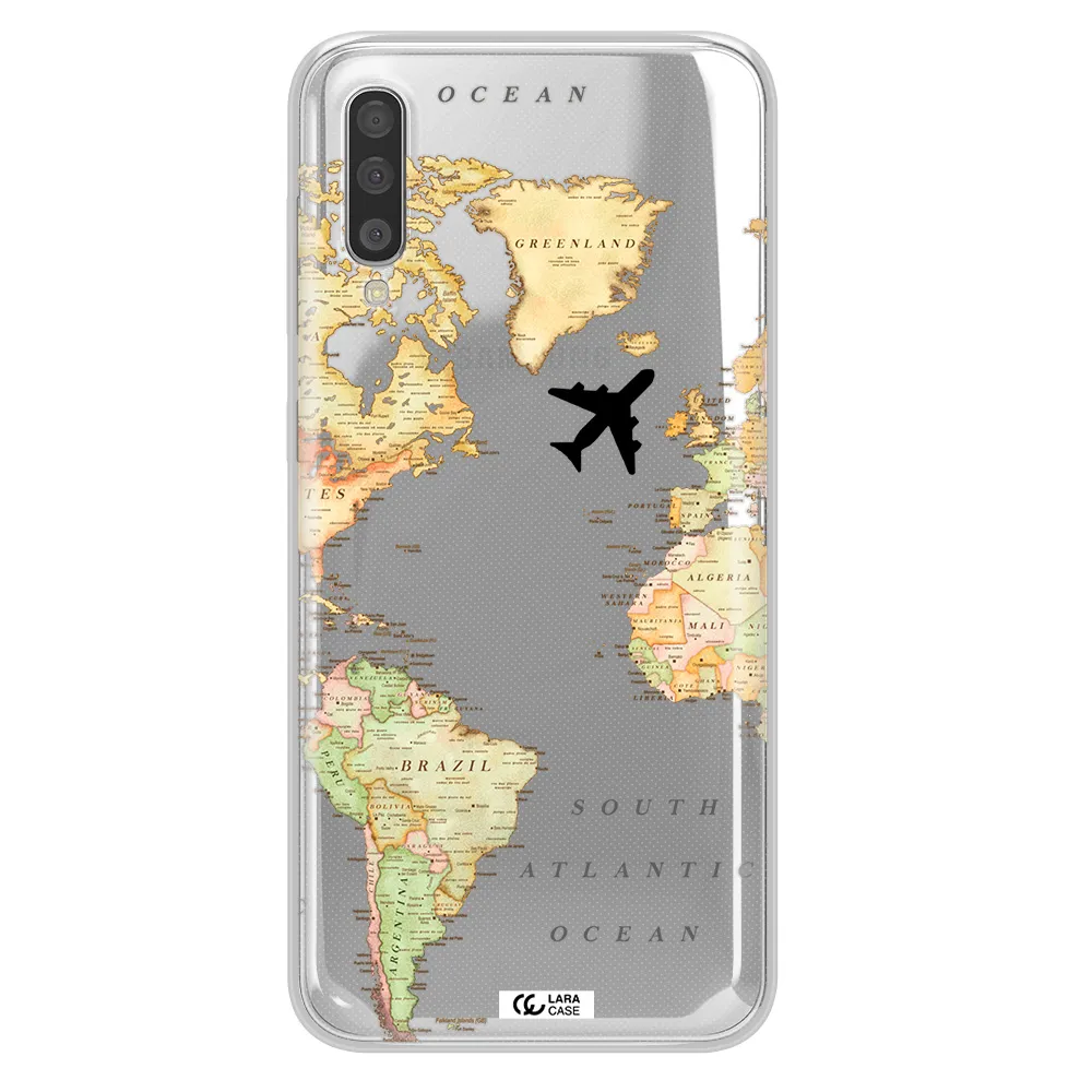 Travel Map Samsung A50S Clear Tpu Case