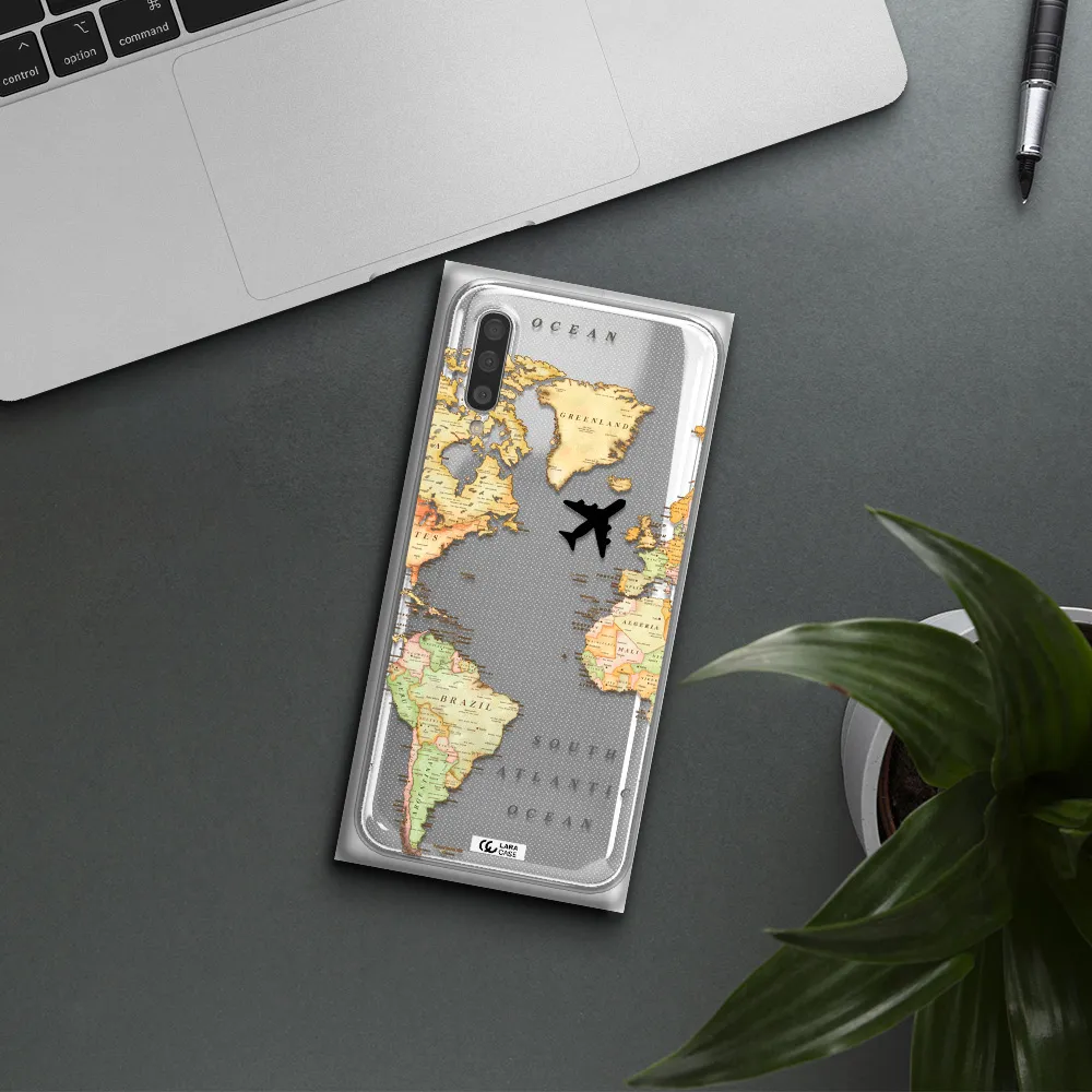 Travel Map Samsung A50S Clear Tpu Case