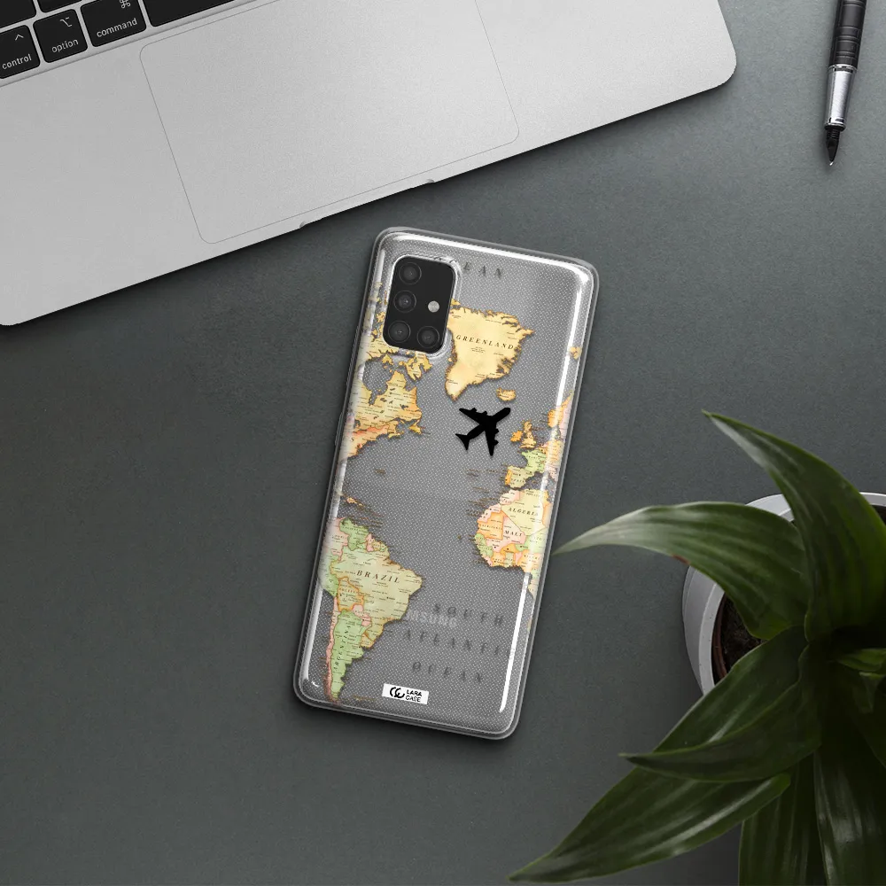 Travel Map Samsung A51 Clear TPU Case