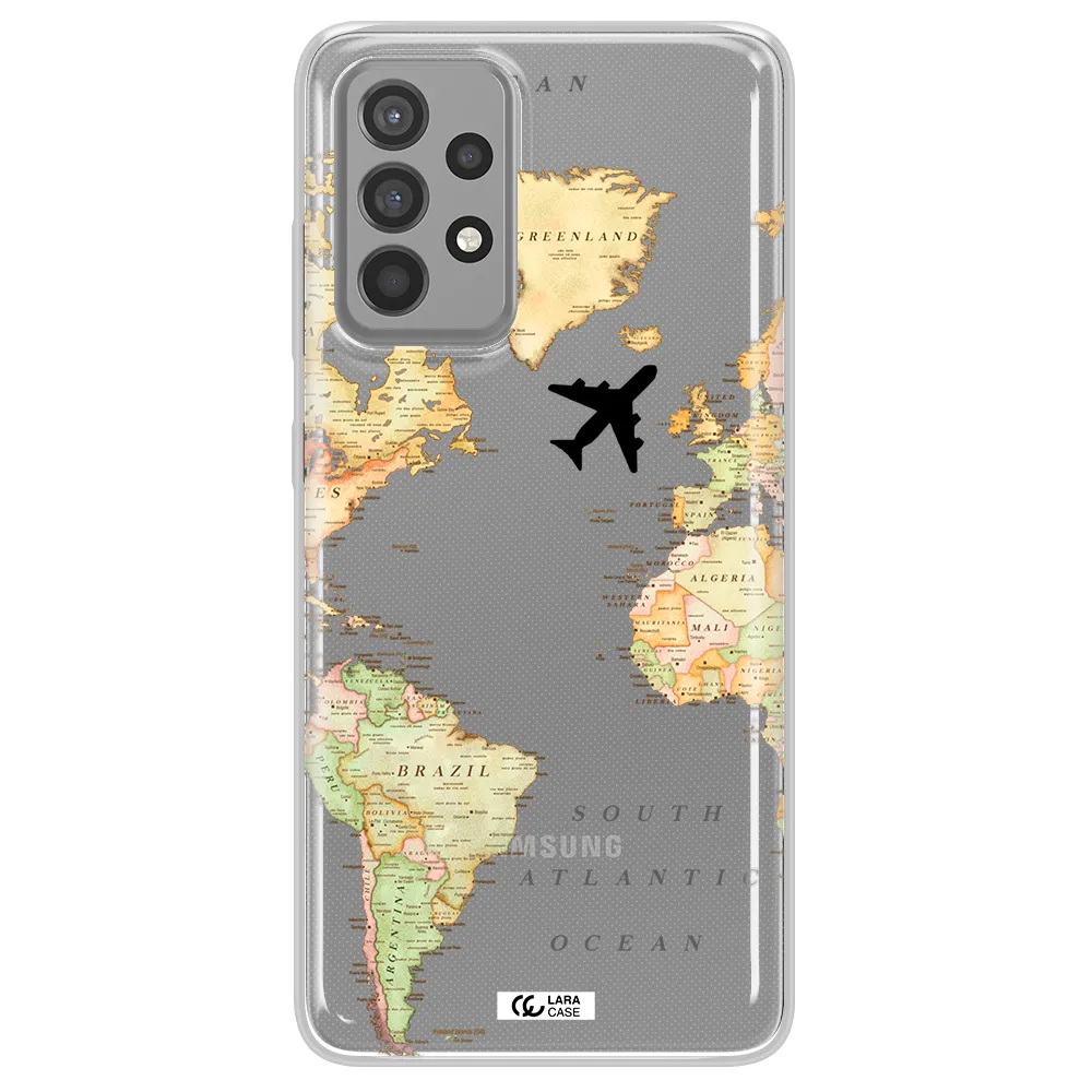 Travel Map Samsung A52 Clear TPU Case