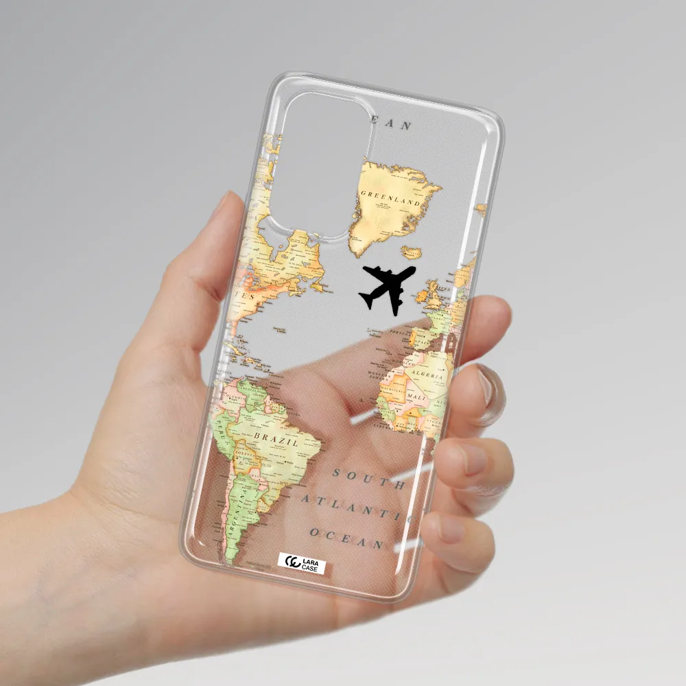 Travel Map Samsung A53 Clear TPU Case