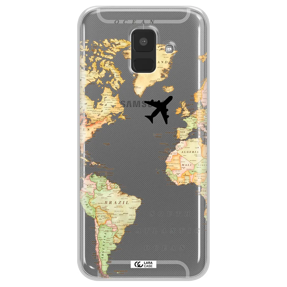 Travel Map Samsung A6 Clear TPU Case
