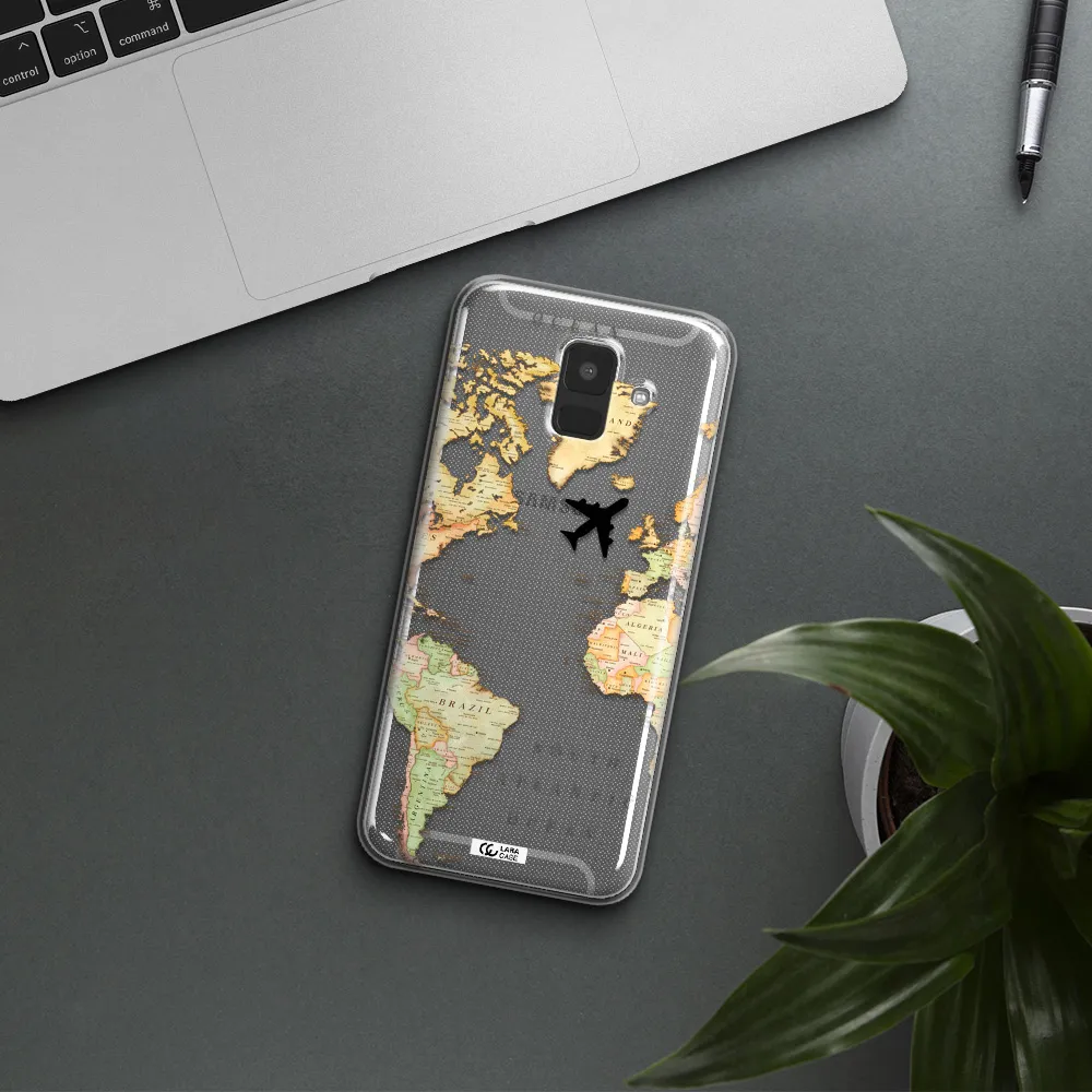 Travel Map Samsung A6 Clear TPU Case