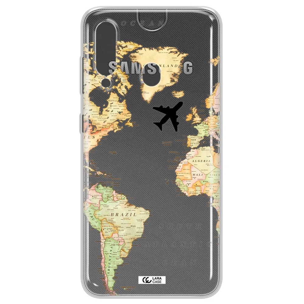 Travel Map Samsung A60 Clear TPU Case