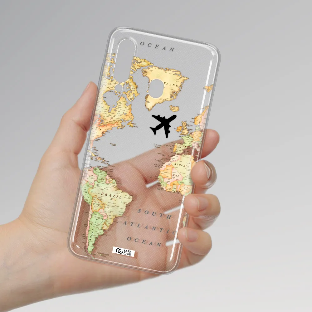 Travel Map Samsung A60 Clear TPU Case