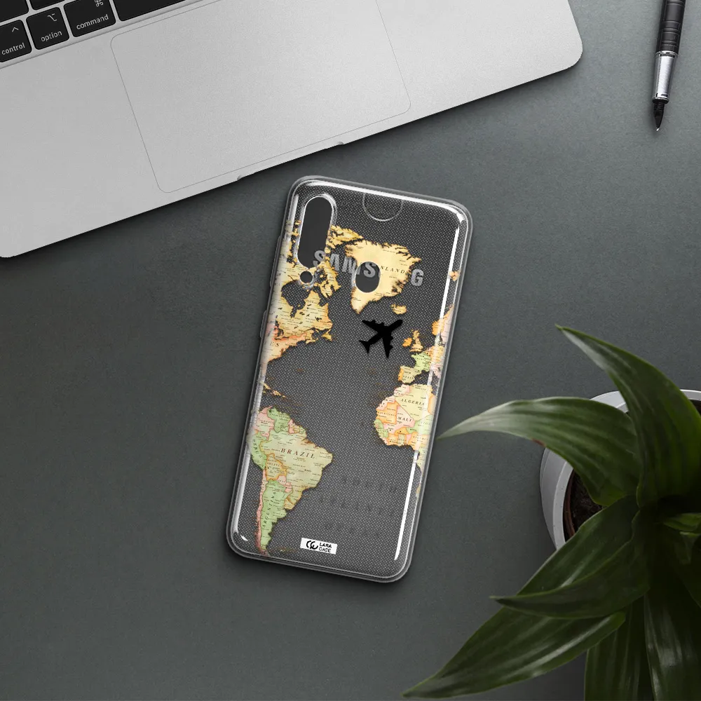 Travel Map Samsung A60 Clear TPU Case