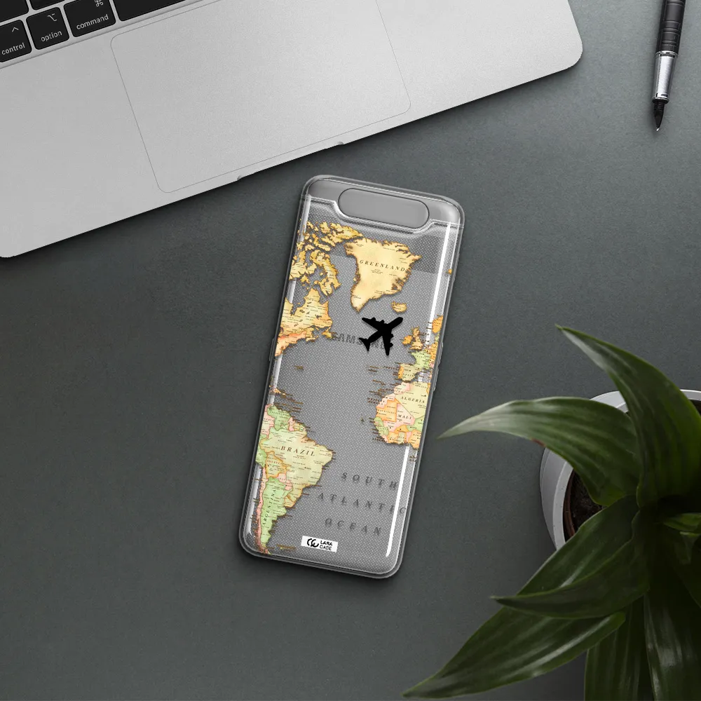 Travel Map Samsung A80 Clear TPU Case