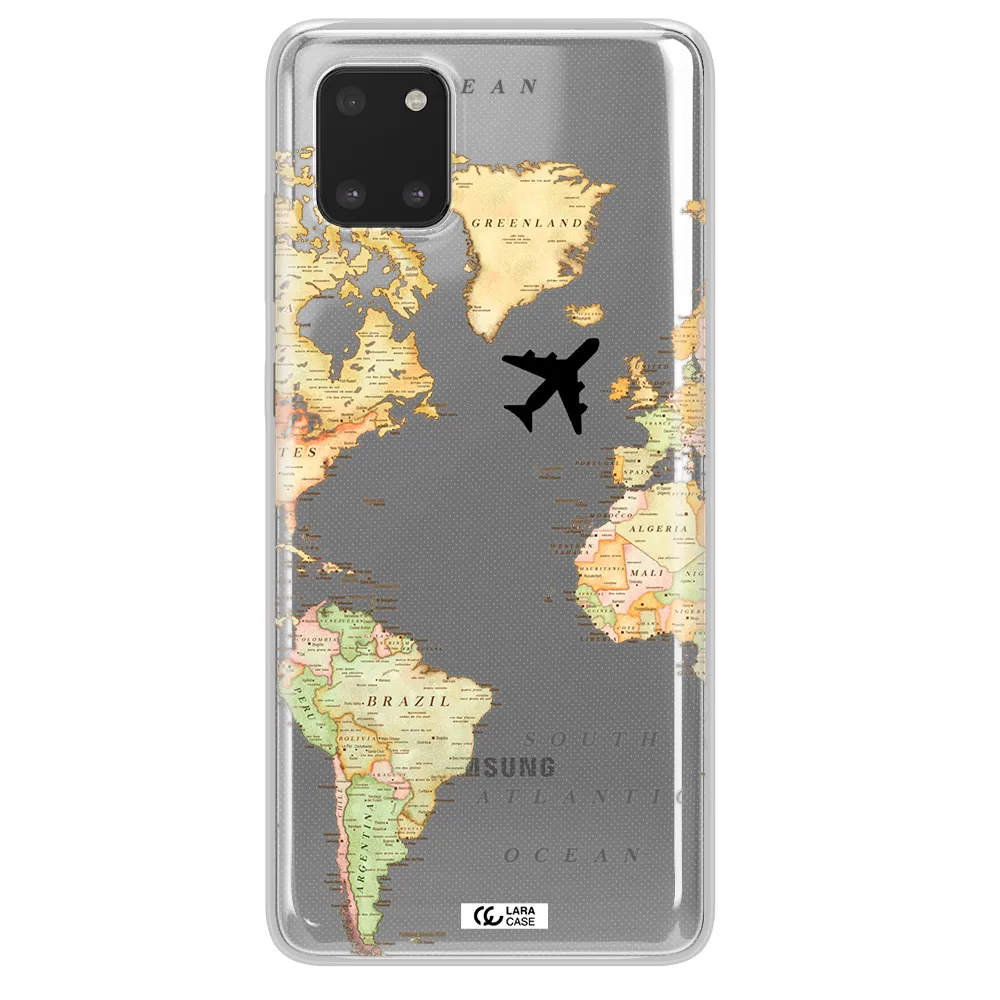 Travel Map Samsung A81 Clear TPU Case
