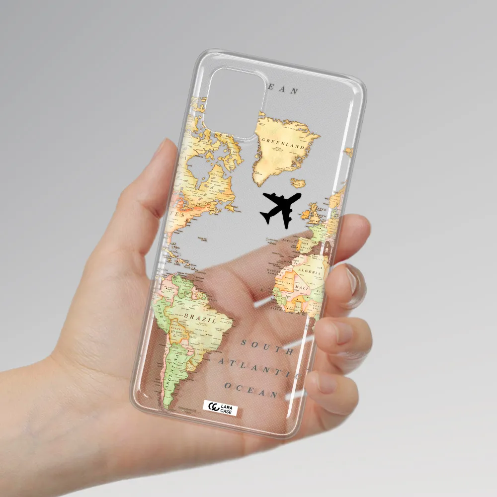 Travel Map Samsung A81 Clear TPU Case