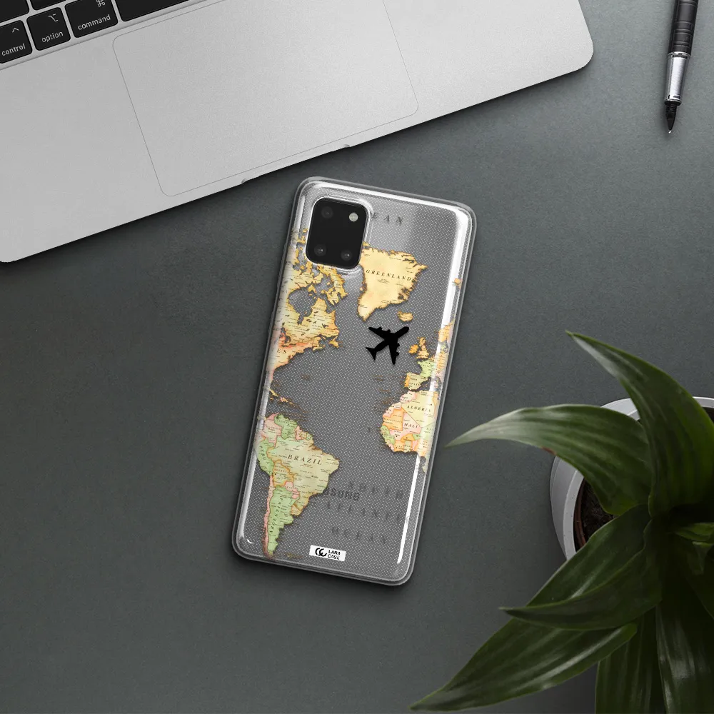 Travel Map Samsung A81 Clear TPU Case