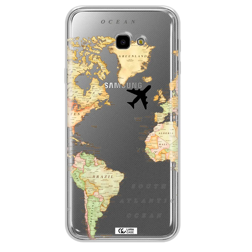 Travel Map Samsung J4 Plus Clear TPU Case