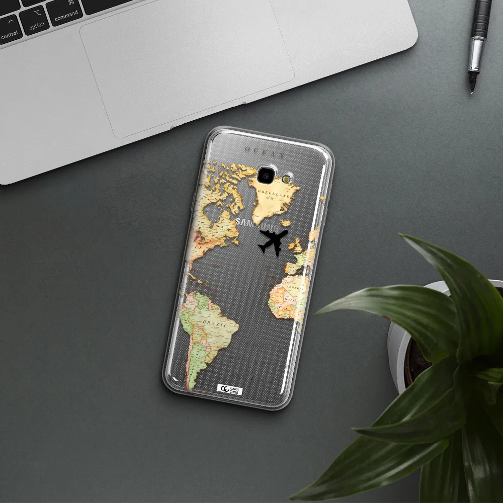 Travel Map Samsung J4 Plus Clear TPU Case