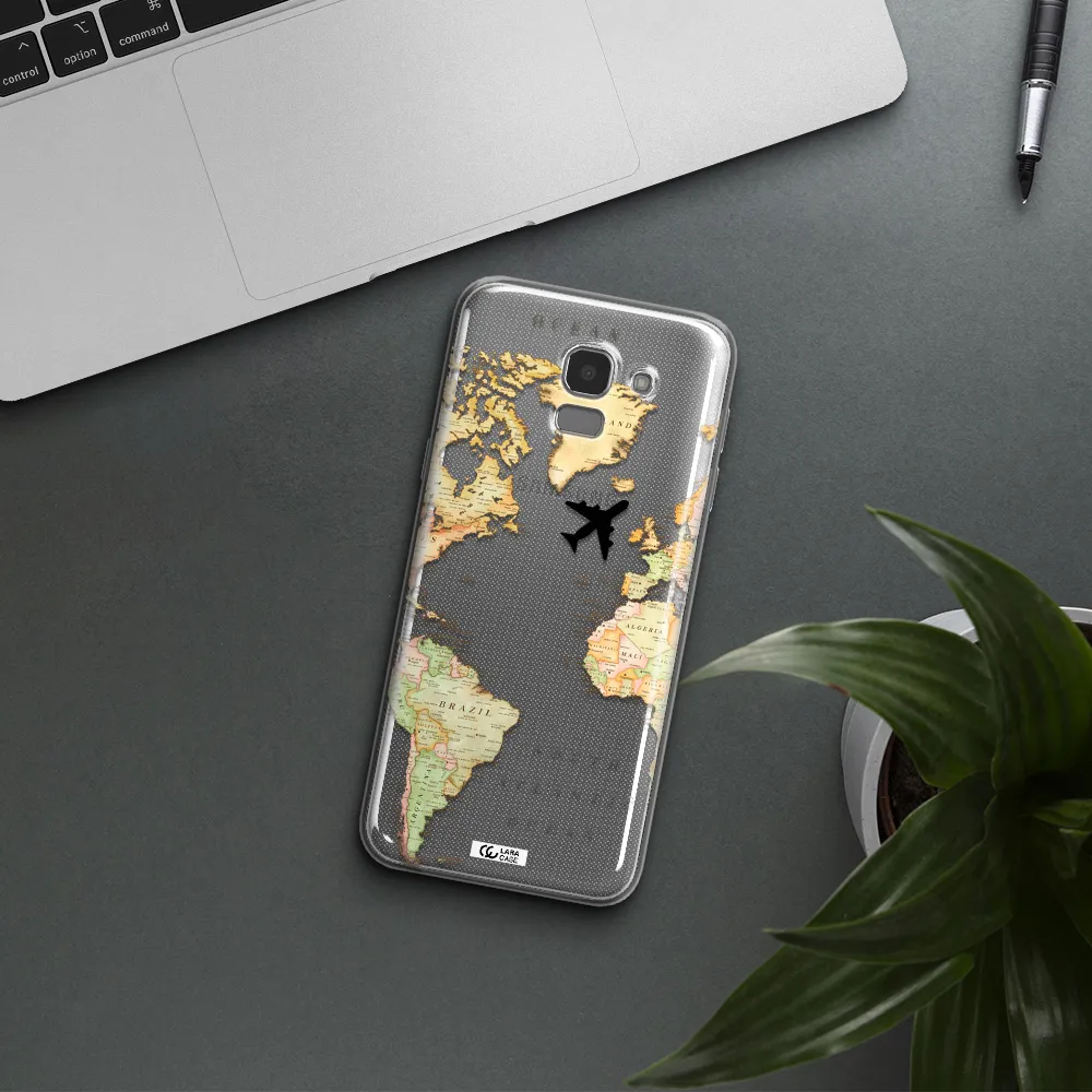 Travel Map Samsung J6 Clear TPU Case