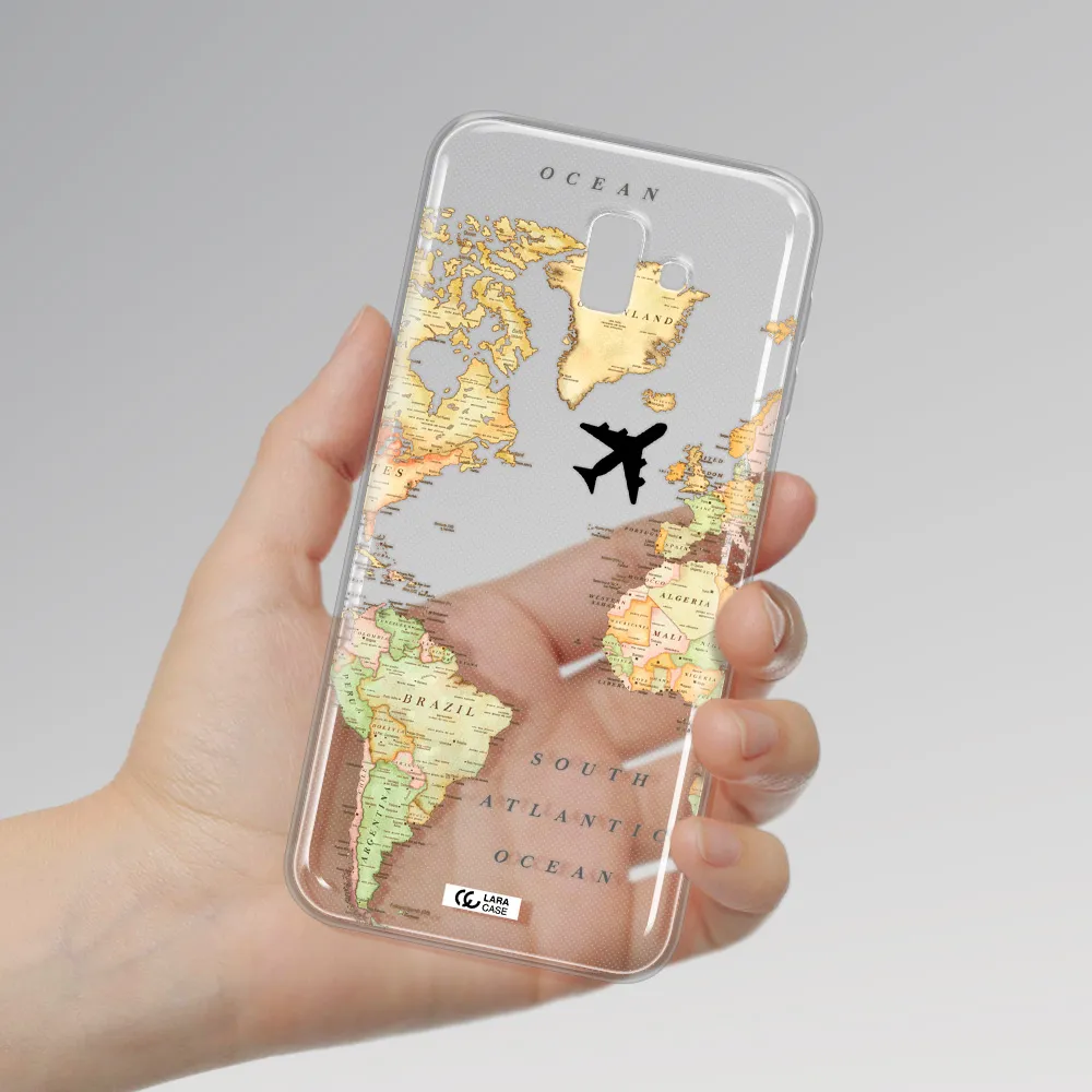 Travel Map Samsung J6 Plus Clear TPU Case