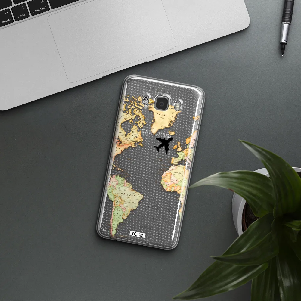 Travel Map Samsung J7 2016 Clear TPU Case