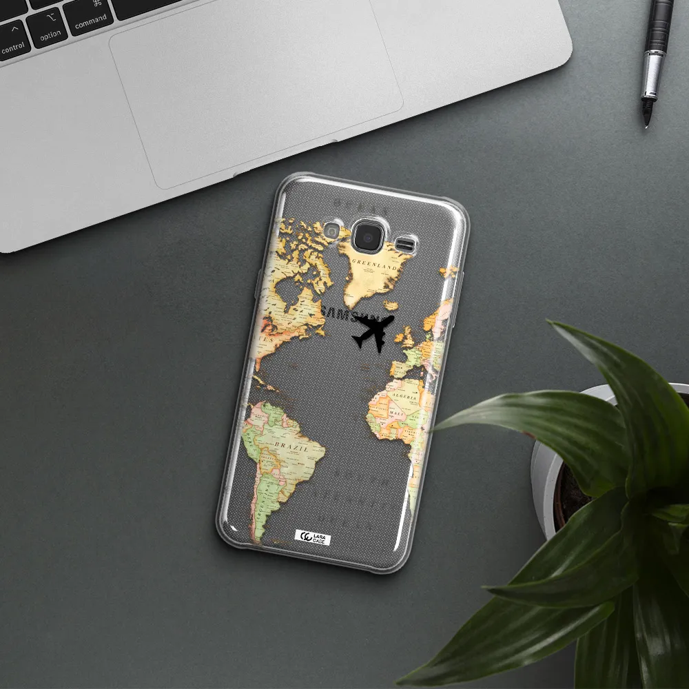 Travel Map Samsung J7 Clear TPU Case