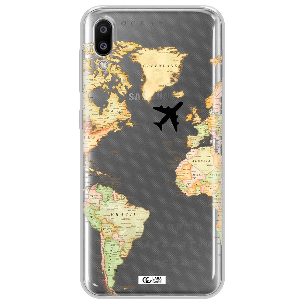 Travel Map Samsung M10 Clear TPU Case