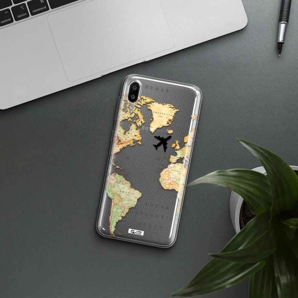 Travel Map Samsung M10 Clear TPU Case