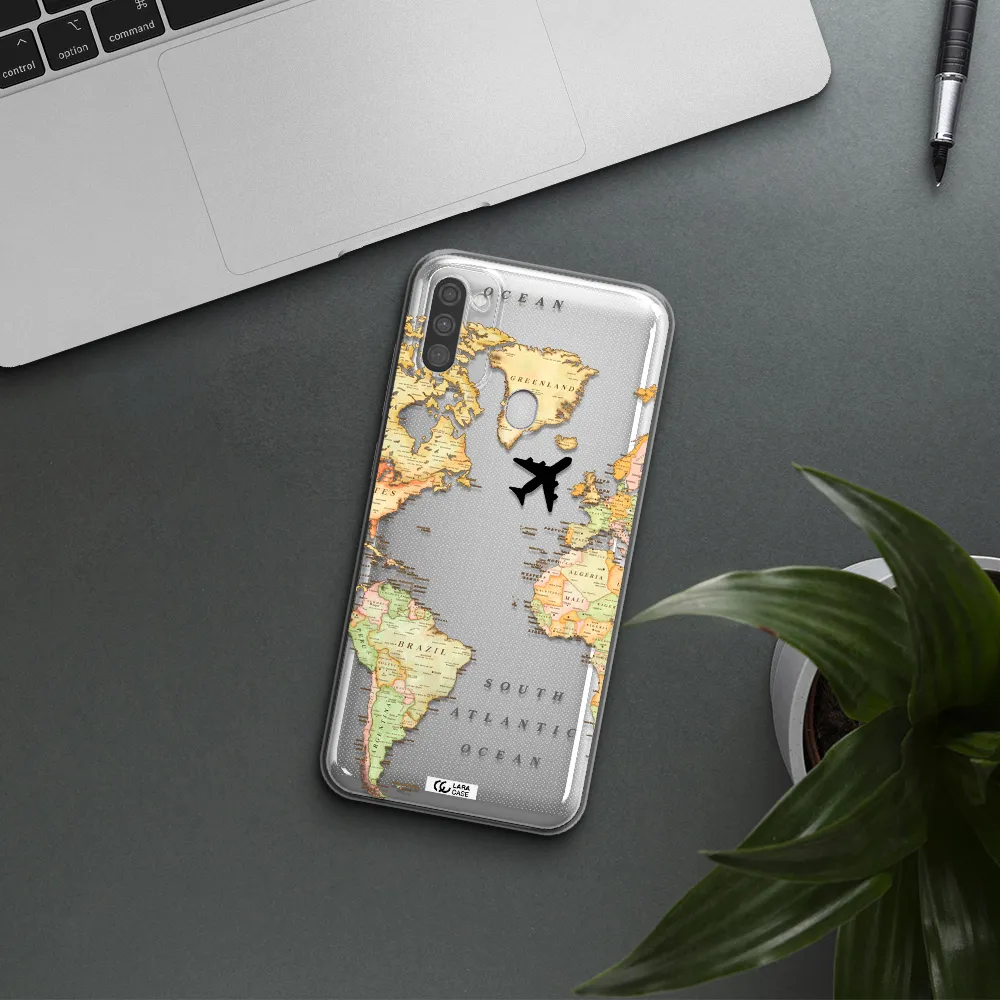 Travel Map Samsung M11 Clear TPU Case