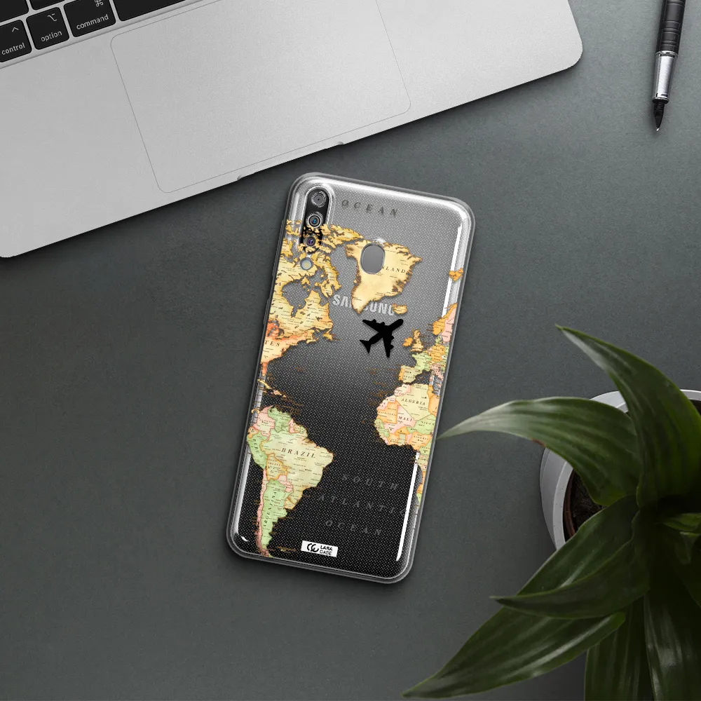 Travel Map Samsung M30 Clear TPU Case