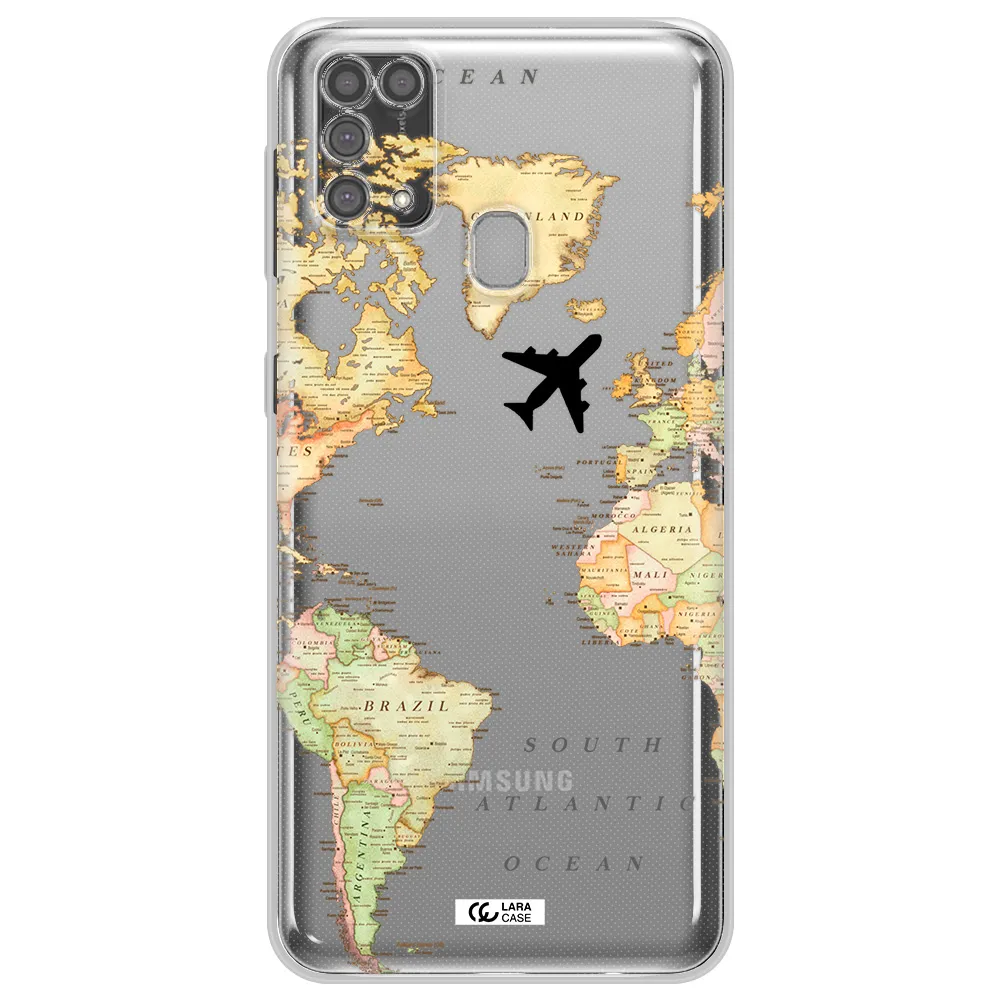 Travel Map Samsung M31 Clear TPU Case