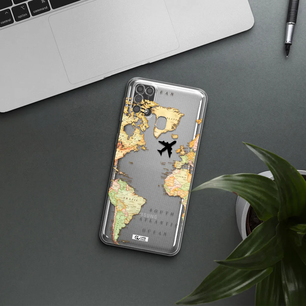 Travel Map Samsung M31 Clear TPU Case