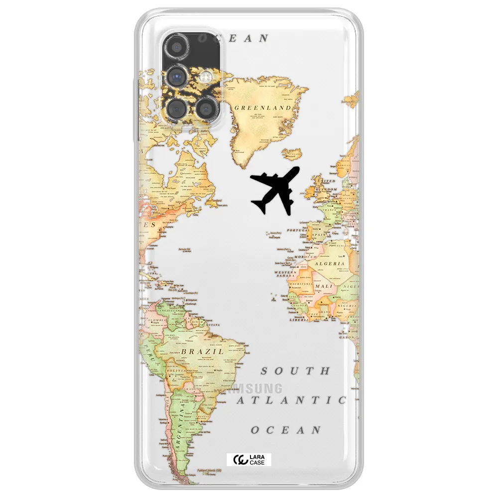 Travel Map Samsung M31S Clear TPU Case