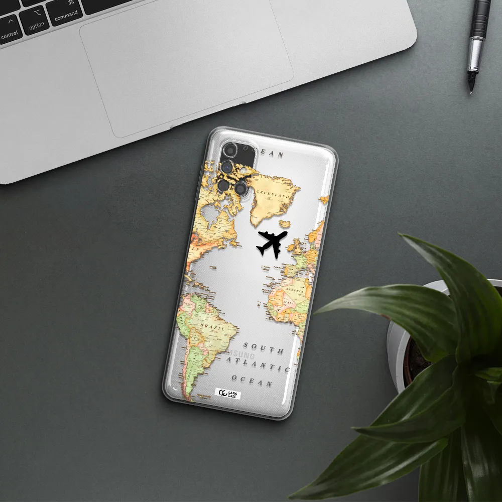 Travel Map Samsung M31S Clear TPU Case