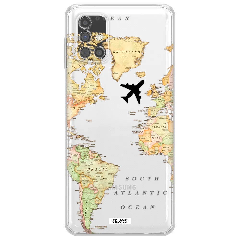 Travel Map Samsung M51 Clear TPU Case