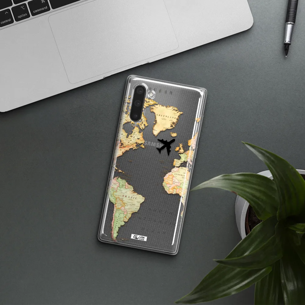 Travel Map Samsung Note 10 Clear TPU Case