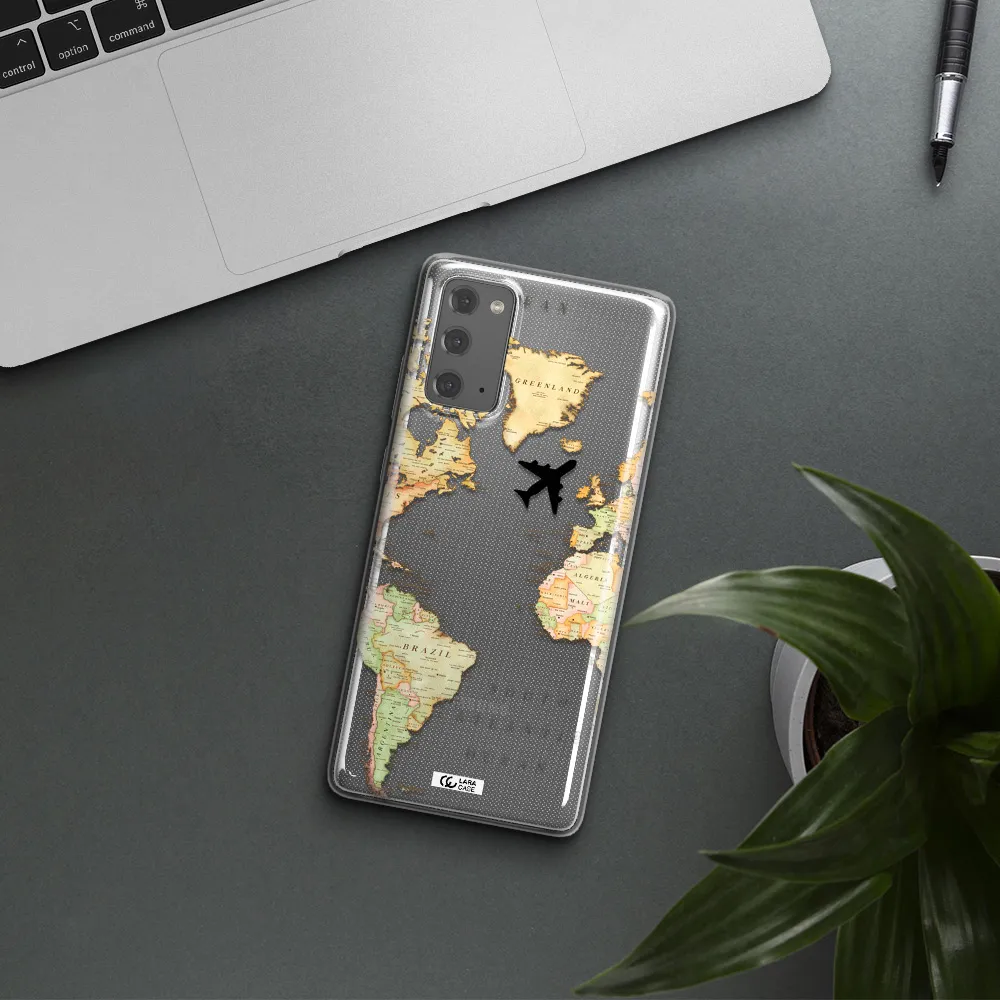 Travel Map Samsung Note 20 Clear TPU Case