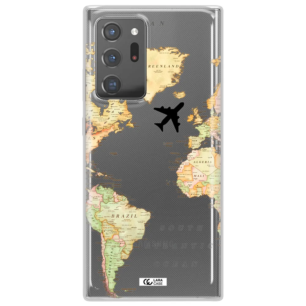 Travel Map Samsung Note 20 Ultra Clear TPU Case