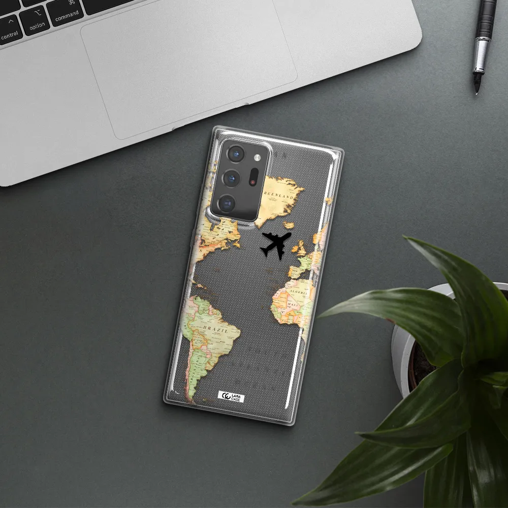 Travel Map Samsung Note 20 Ultra Clear TPU Case