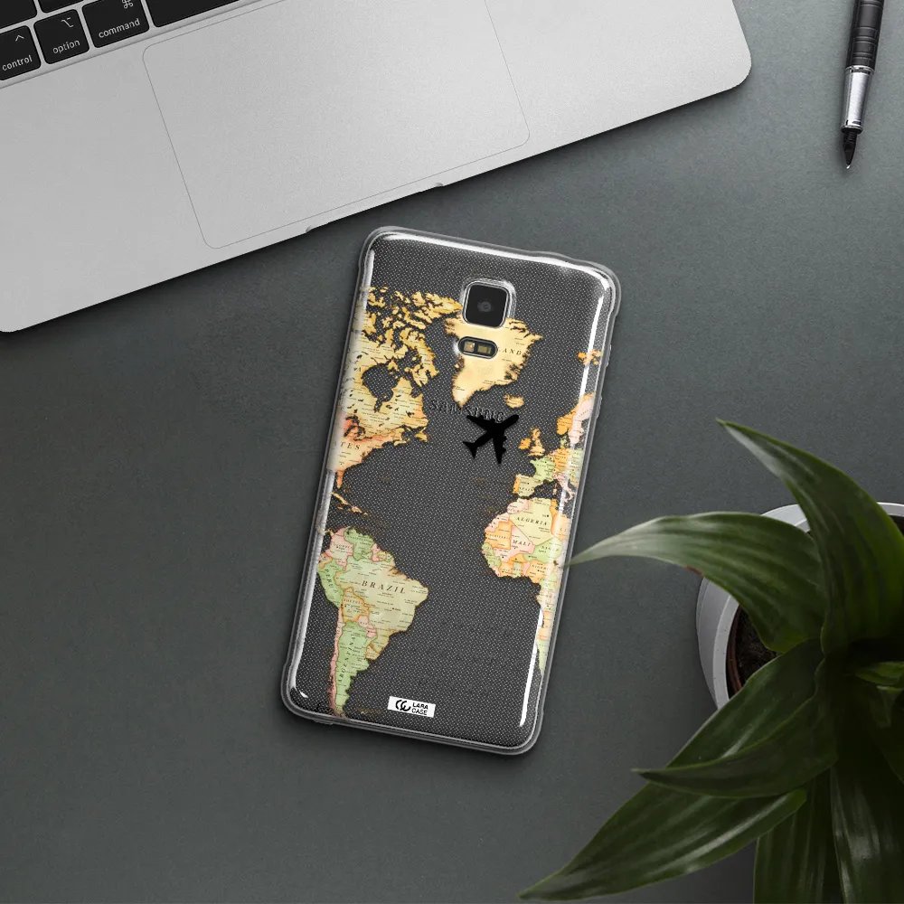 Travel Map Samsung Note 4 Clear TPU Case