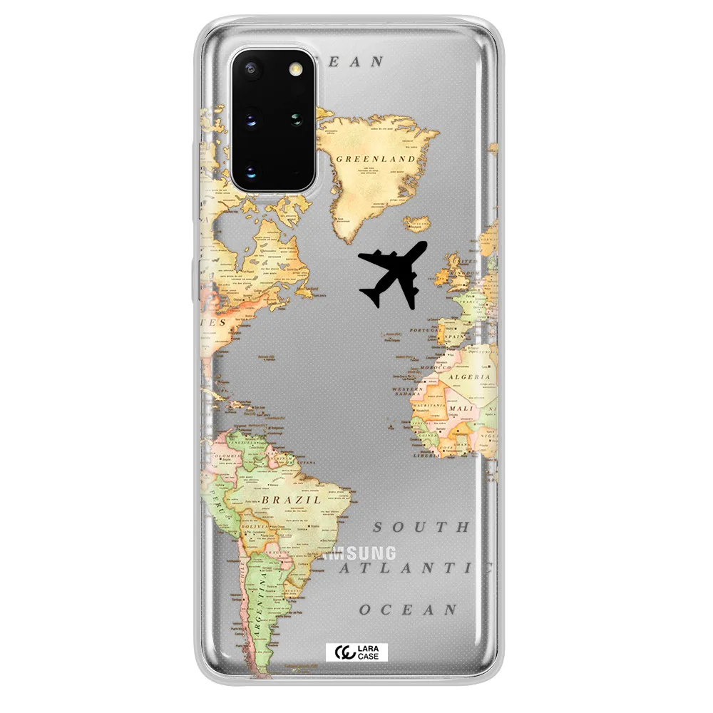 Travel Map Samsung S 20 Plus Clear TPU Case