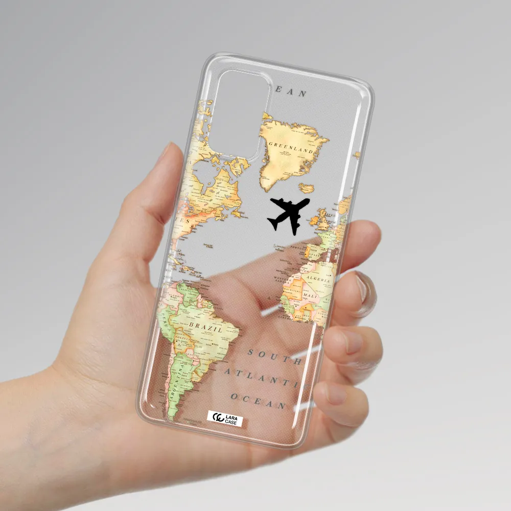 Travel Map Samsung S 20 Plus Clear TPU Case