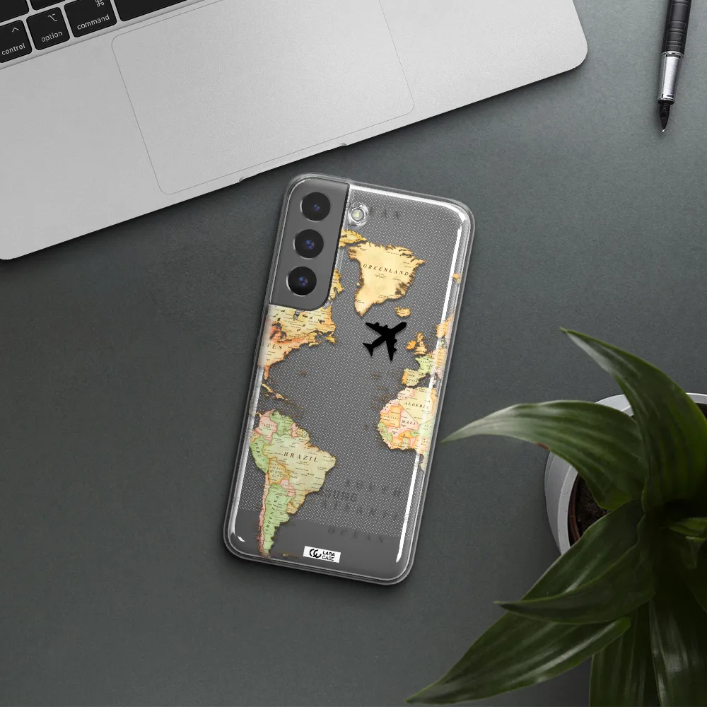 Travel Map Samsung S 22 Clear TPU Case