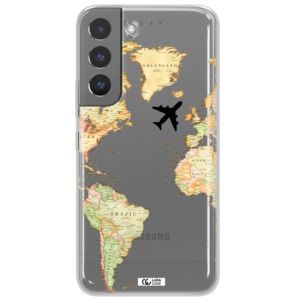 Travel Map Samsung S 22 Plus Clear TPU Case