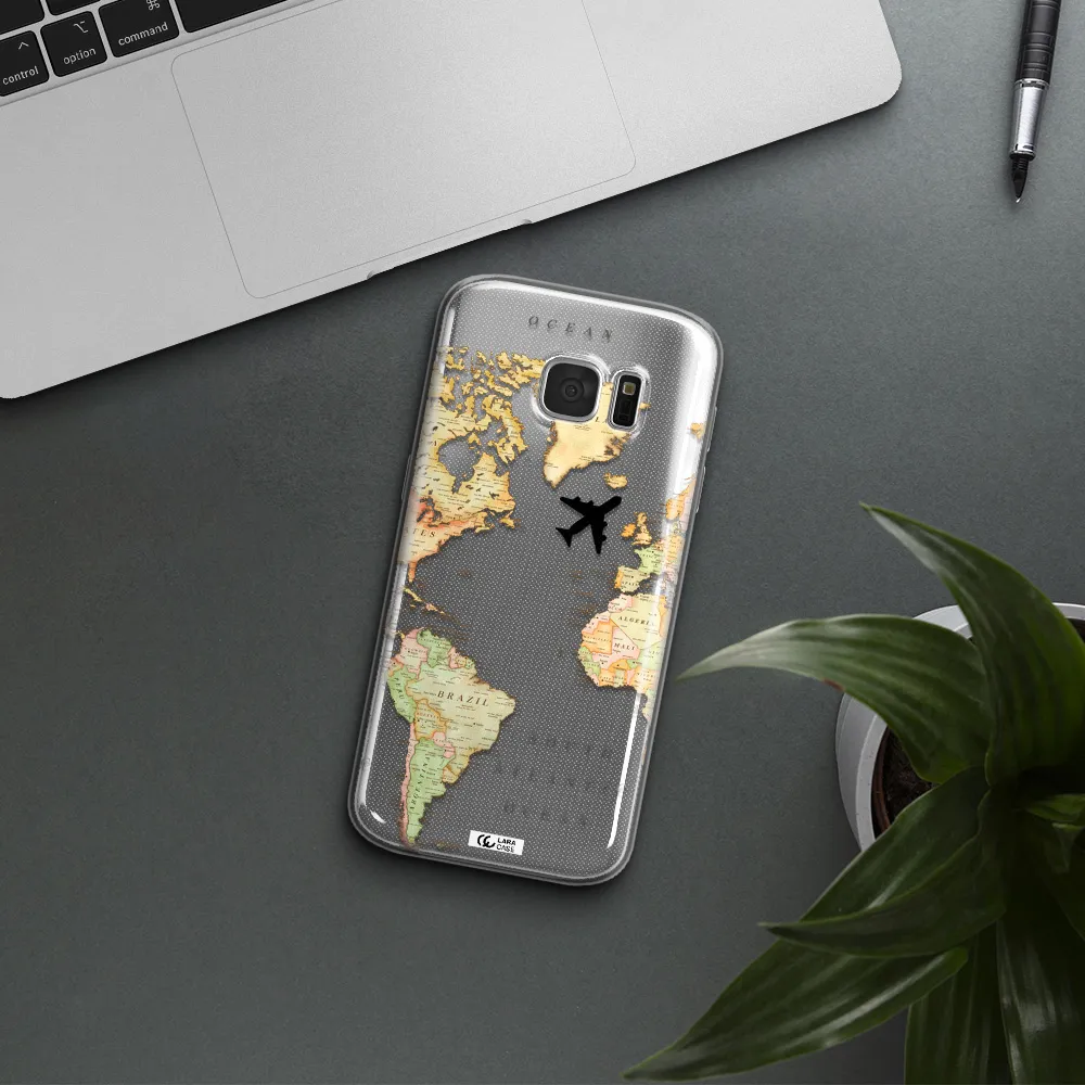 Travel Map Samsung S 7 Clear TPU Case
