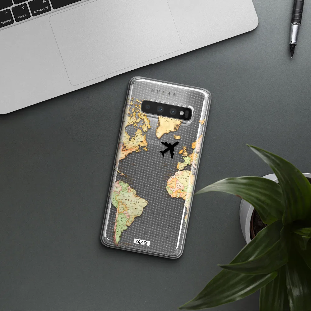 Travel Map Samsung S10 Clear TPU Case