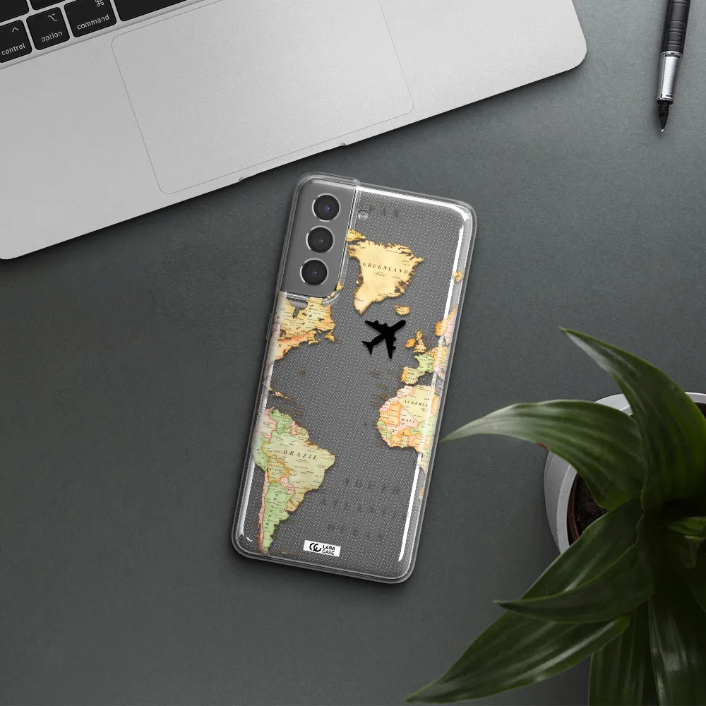 Travel Map Samsung S21 Clear TPU Case