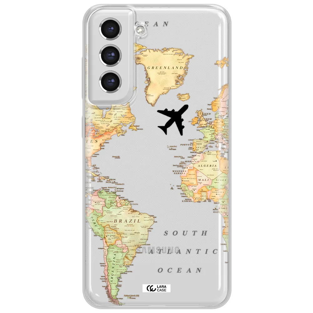 Travel Map Samsung S21 Fe Clear Tpu Case